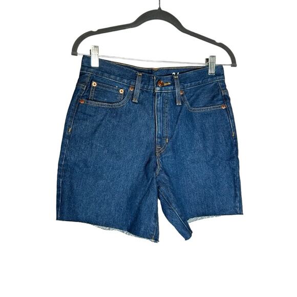 NWT J.Crew Mid Length Denim Jean Shorts Raw Hem Size 24 - Picture 1 of 6